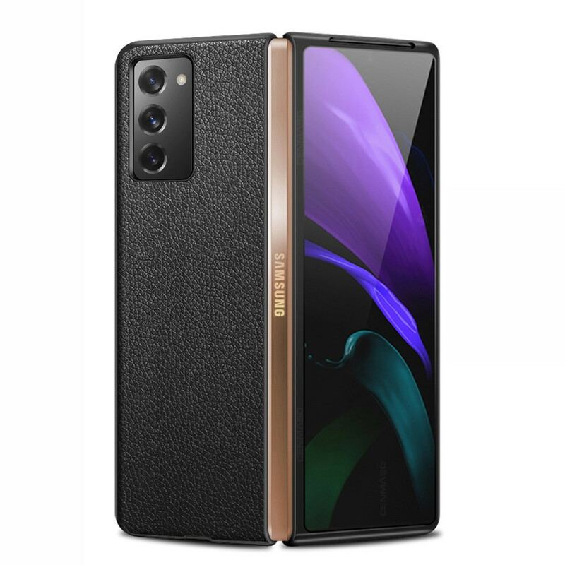 Cover Samsung Galaxy Z Fold 2 Ægte Litchi Læder