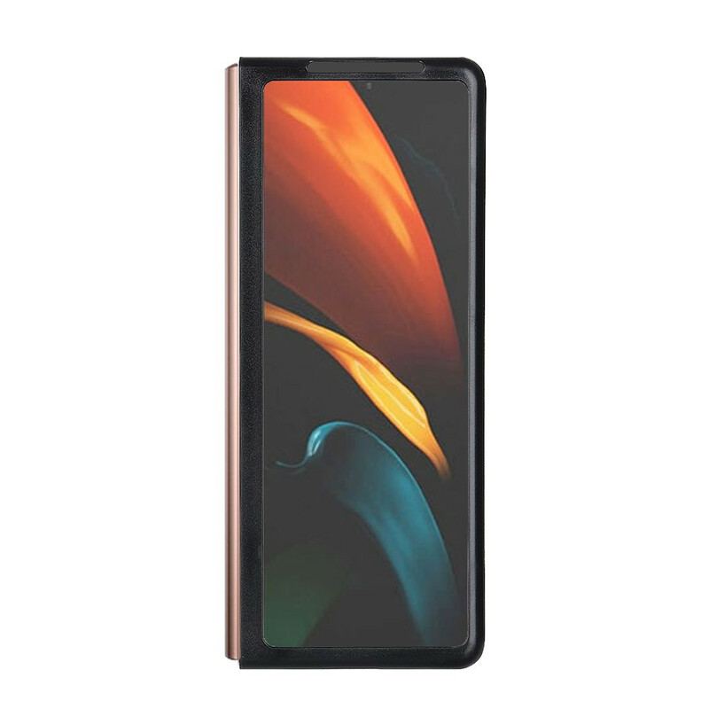 Cover Samsung Galaxy Z Fold 2 Ægte Tekstureret Litchi Læder