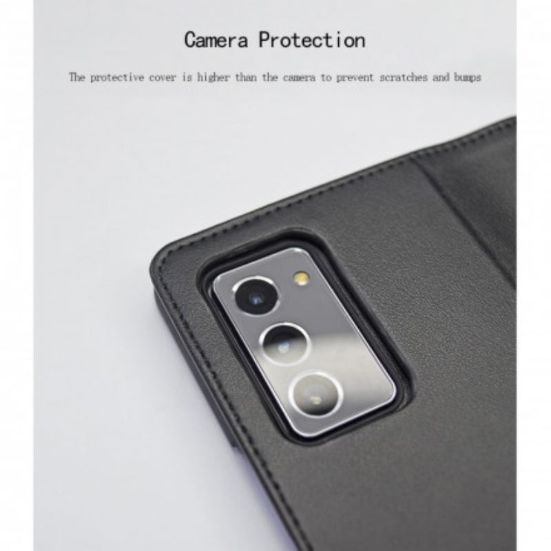 Cover Samsung Galaxy Z Fold 2 Flip Cover Sort Ægte Læder