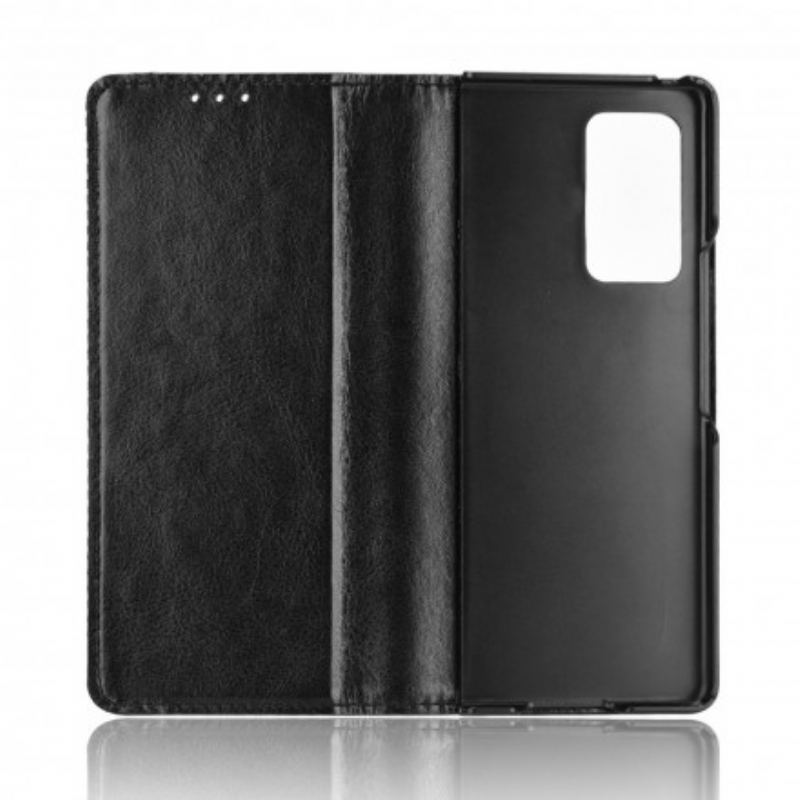 Cover Samsung Galaxy Z Fold 2 Flip Cover Stiliseret Lædereffekt