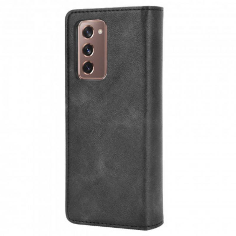 Cover Samsung Galaxy Z Fold 2 Flip Cover Stiliseret Lædereffekt