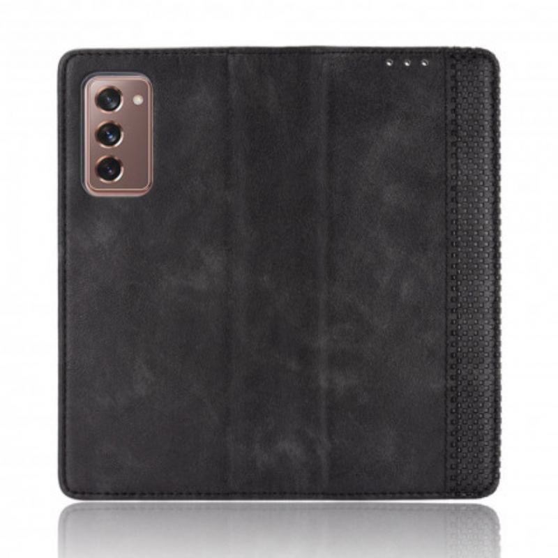 Cover Samsung Galaxy Z Fold 2 Flip Cover Stiliseret Lædereffekt