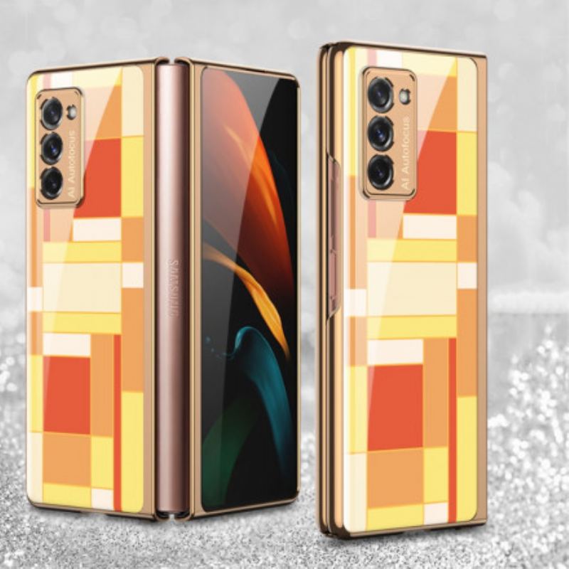 Cover Samsung Galaxy Z Fold 2 Gkk Farvet Design Hærdet Glas