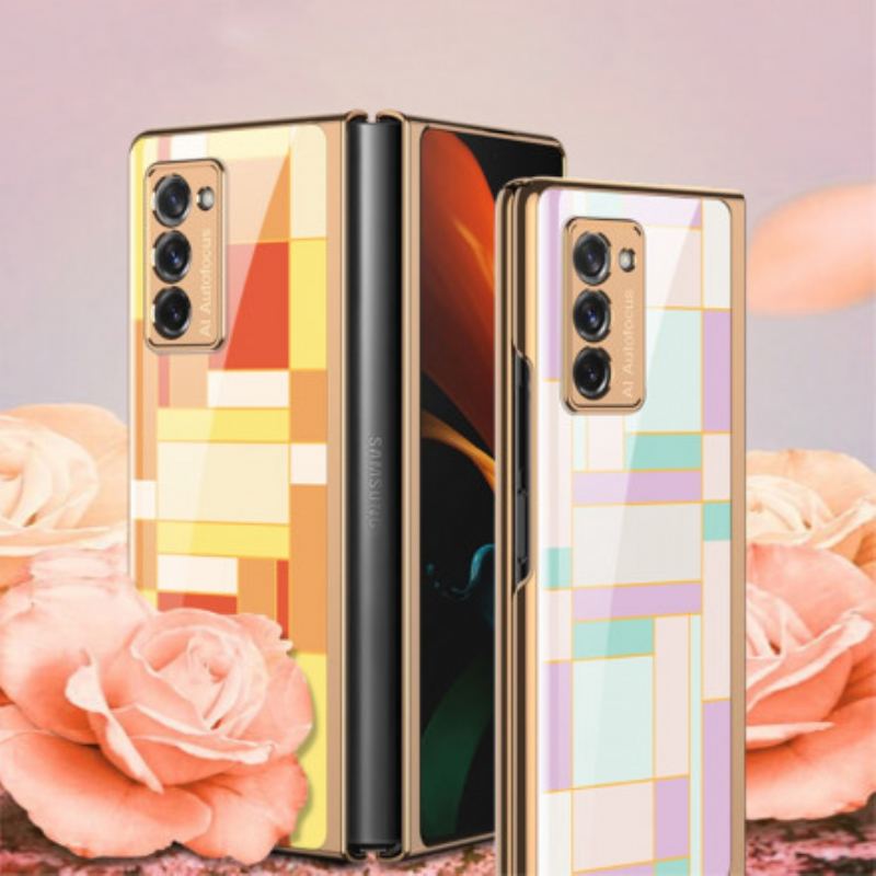 Cover Samsung Galaxy Z Fold 2 Gkk Farvet Design Hærdet Glas