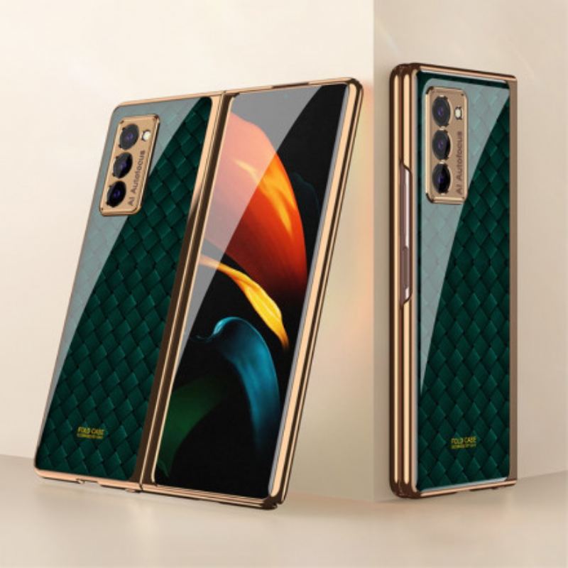 Cover Samsung Galaxy Z Fold 2 Gkk Vævet Design Hærdet Glas