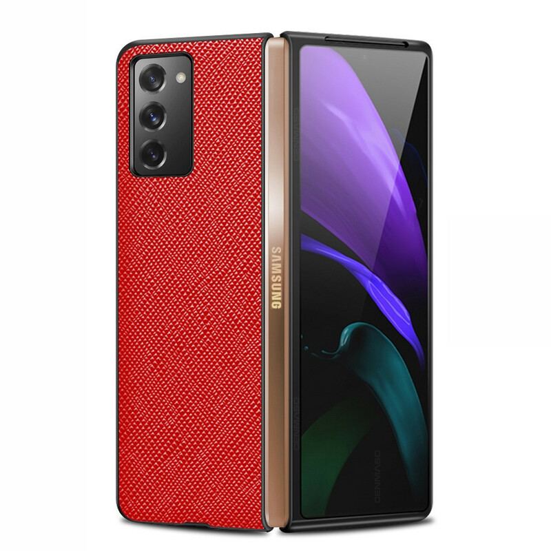 Cover Samsung Galaxy Z Fold 2 Tekstureret Ægte Læder