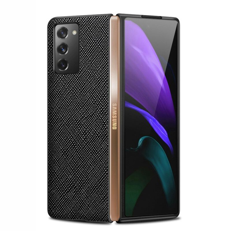 Cover Samsung Galaxy Z Fold 2 Tekstureret Ægte Læder