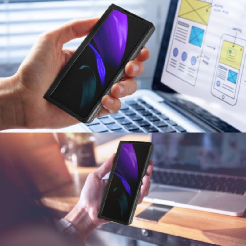 Cover Samsung Galaxy Z Fold 2 Tekstureret Med Håndfri Støtte