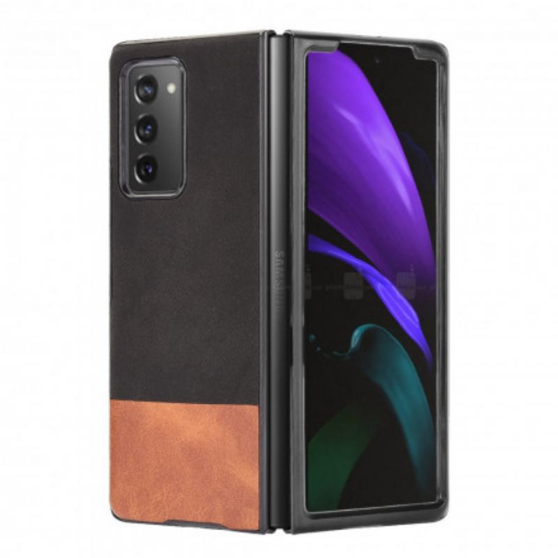 Cover Samsung Galaxy Z Fold 2 Tofarvet Imiteret Læder