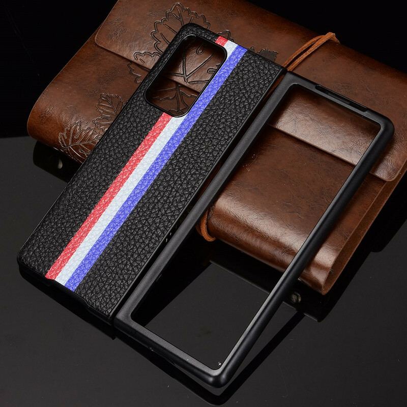 Cover Samsung Galaxy Z Fold 2 Tricolor Litchi Imiteret Læder