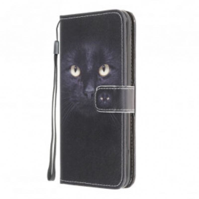 Flip Cover Moto G50 Med Snor Strappy Black Cat Eyes