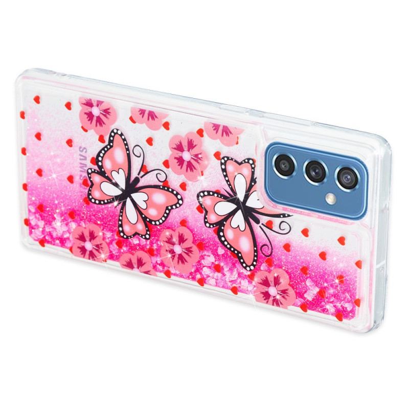 Cover Samsung Galaxy M52 5G Pink Sommerfugle