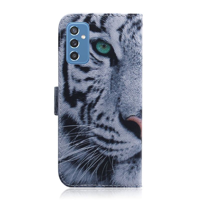 Flip Cover Samsung Galaxy M52 5G Hvid Tiger