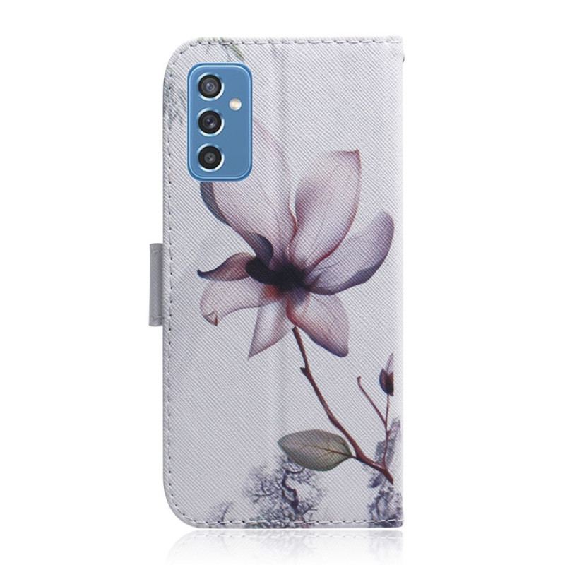 Flip Cover Samsung Galaxy M52 5G Lilla Blomst