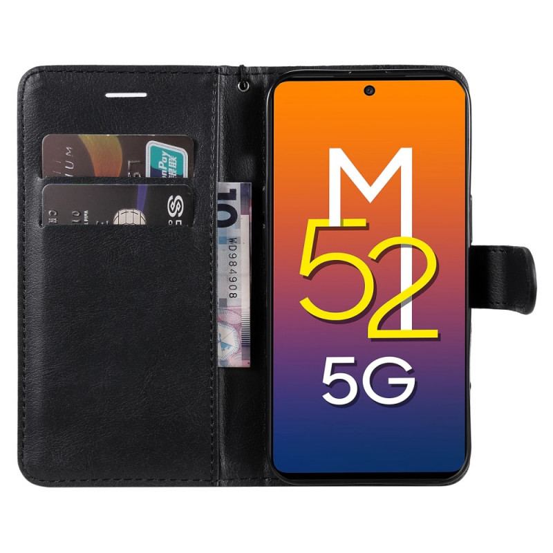 Flip Cover Samsung Galaxy M52 5G Med Snor Strappy Mat Læder