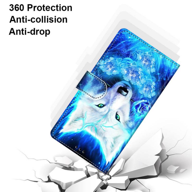 Læder Cover Samsung Galaxy M52 5G Fluorescerende Ulv