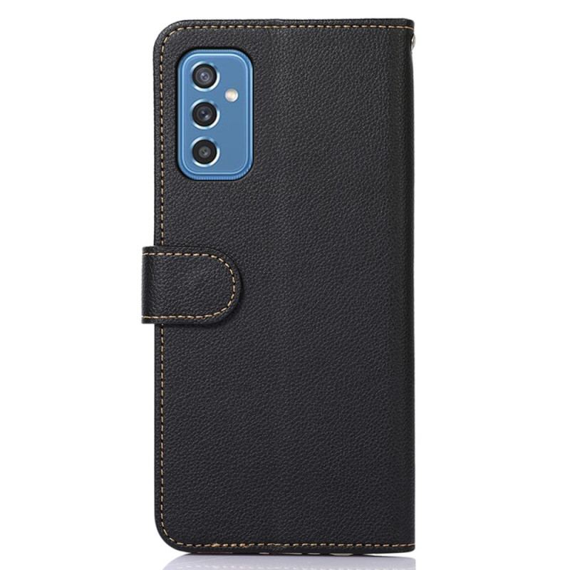 Læder Cover Samsung Galaxy M52 5G Lychee Style Rfid Khazneh