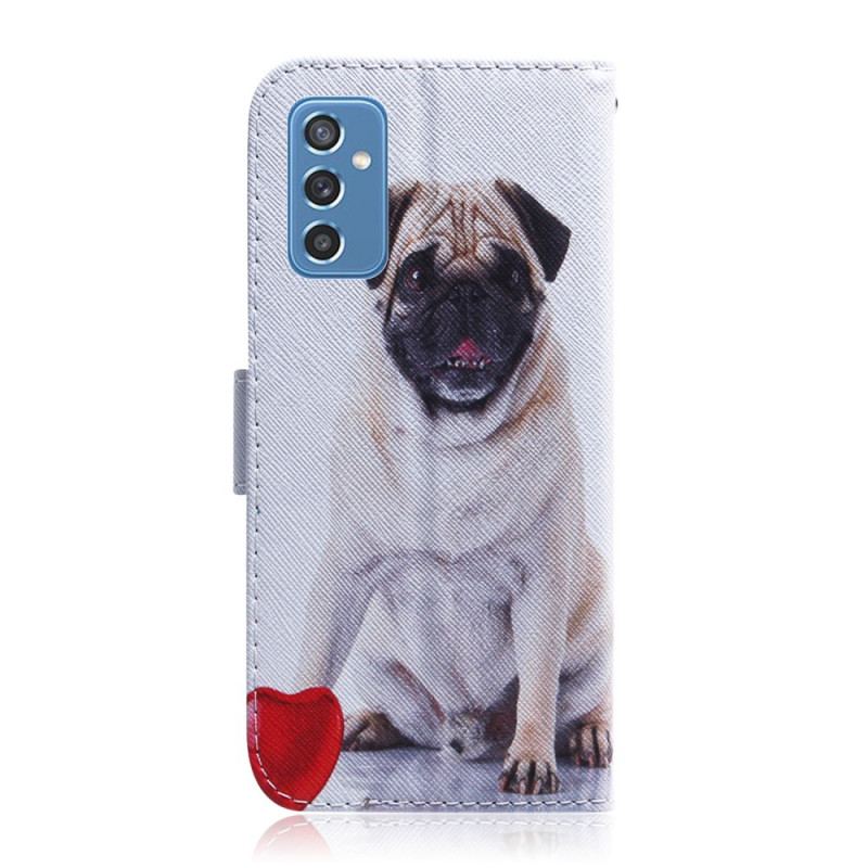 Læder Cover Samsung Galaxy M52 5G Mops Hund