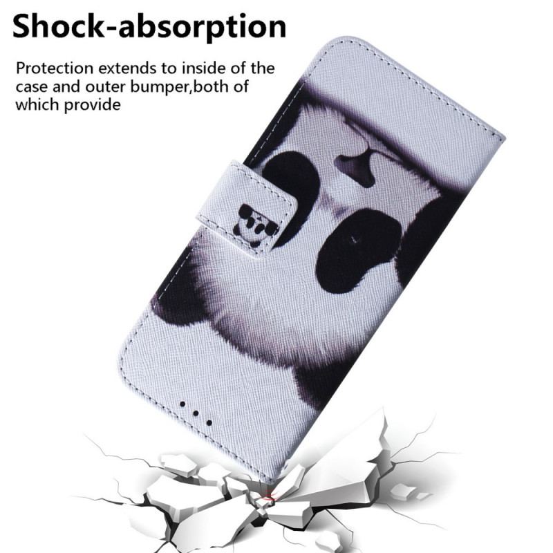 Læder Cover Samsung Galaxy M52 5G Panda Ansigt