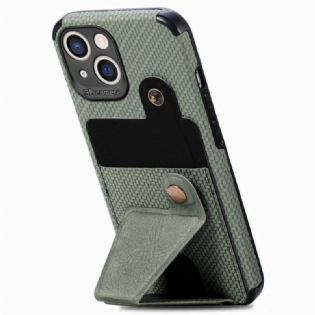 Cover iPhone 14 Carbon Fiber Kortholder Beslag