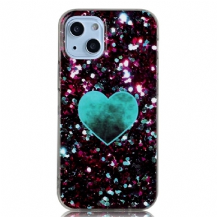 Cover iPhone 14 Glitter Hjerte