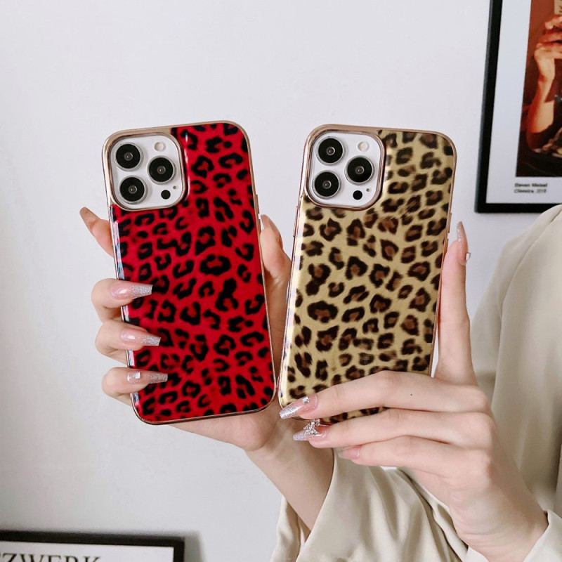 Cover iPhone 14 Leopard Hud Effekt