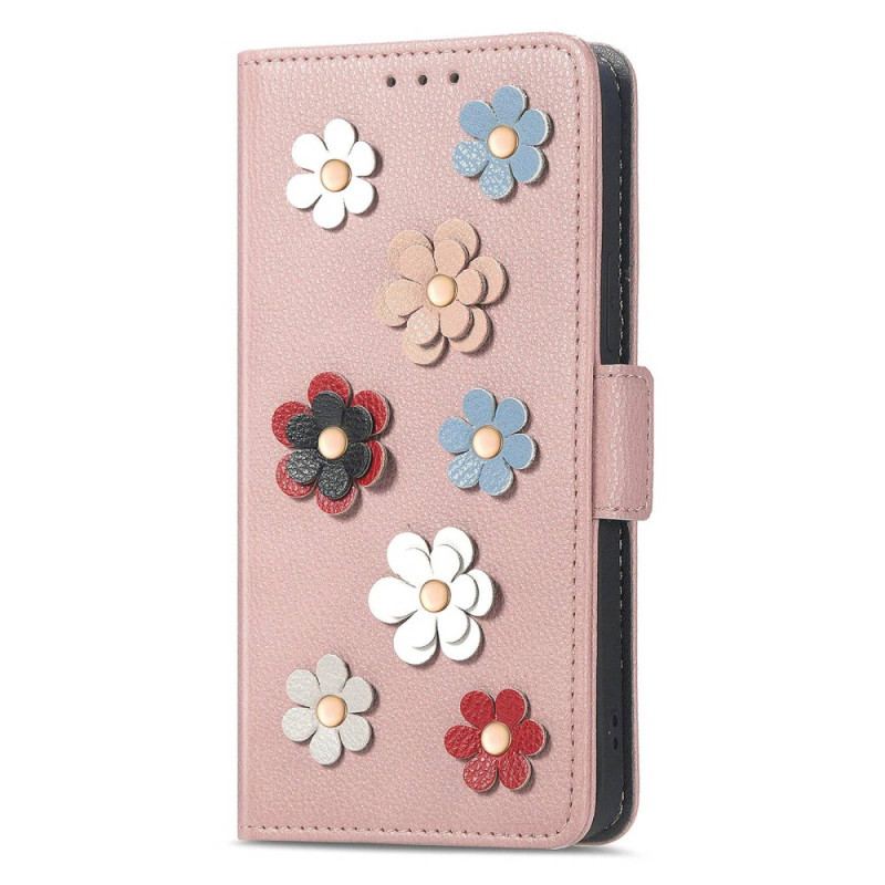 Flip Cover iPhone 14 Dekorative Blomster