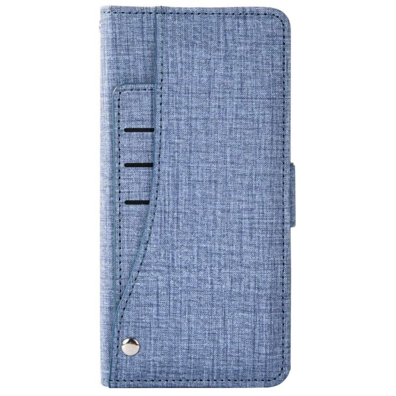 Flip Cover iPhone 14 Jeans Med Roterende Kortholder