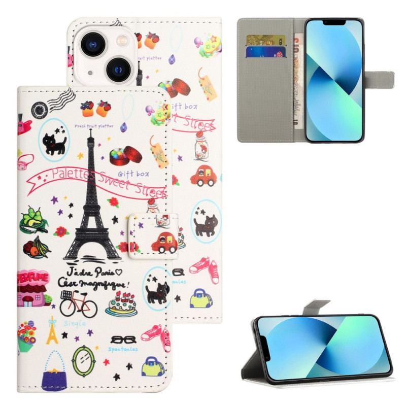 Flip Cover iPhone 14 Jeg Elsker Paris