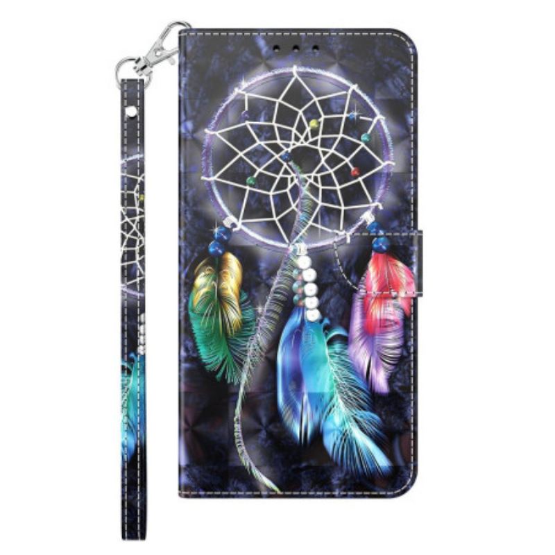 Flip Cover iPhone 14 Med Snor Strap Dream Catcher