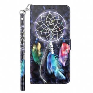 Flip Cover iPhone 14 Med Snor Strap Dream Catcher