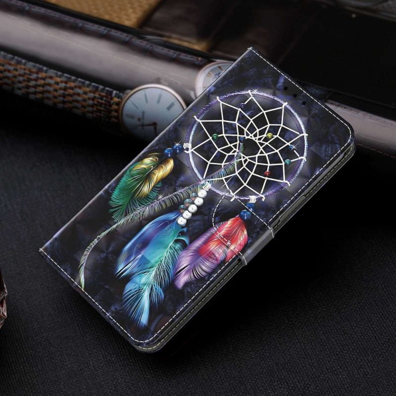 Flip Cover iPhone 14 Med Snor Strap Dream Catcher