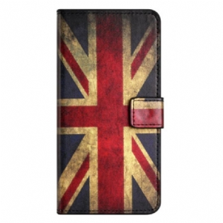 Flip Cover iPhone 14 Vintage Engelsk Flag