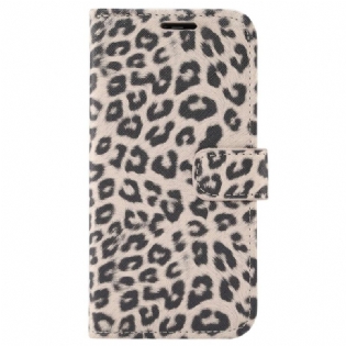 Læder Cover iPhone 14 Leopard