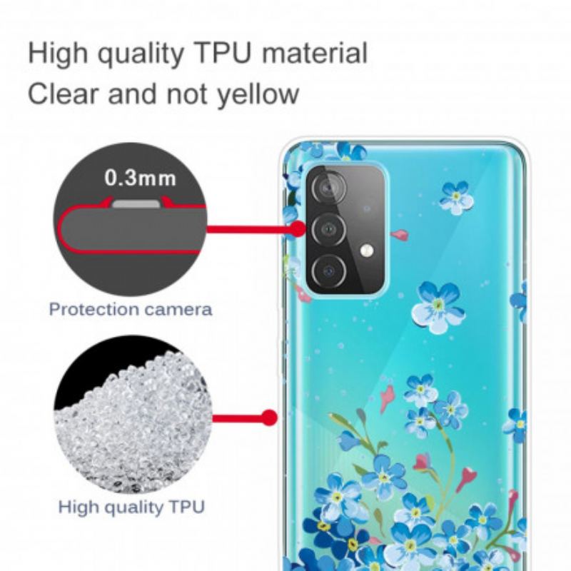 Cover Samsung Galaxy A32 5G Blå Blomster