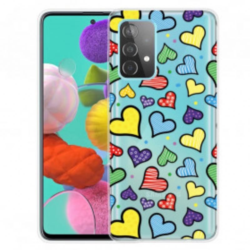 Cover Samsung Galaxy A32 5G Flerfarvede Hjerter