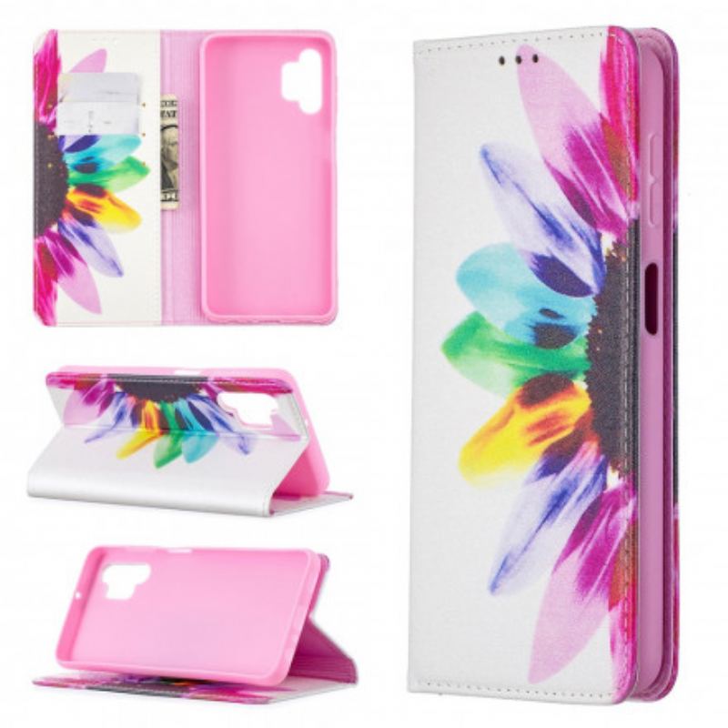 Cover Samsung Galaxy A32 5G Flip Cover Akvarel Blomst