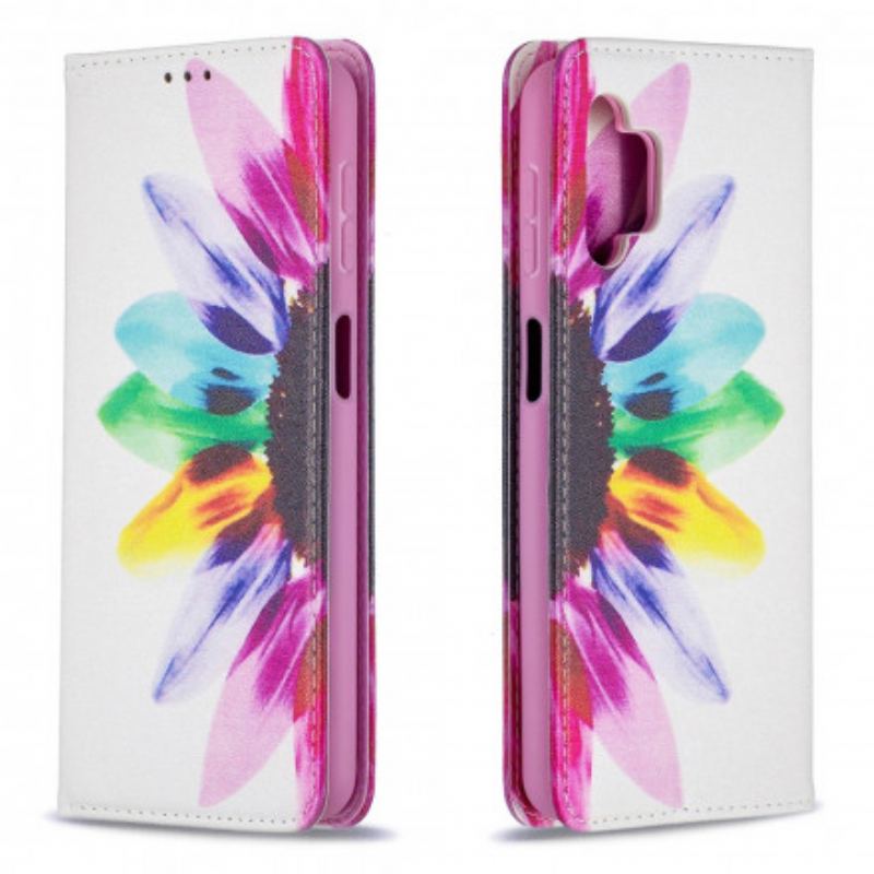 Cover Samsung Galaxy A32 5G Flip Cover Akvarel Blomst