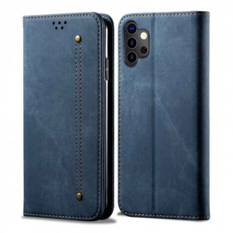 Cover Samsung Galaxy A32 5G Flip Cover Denim Stof