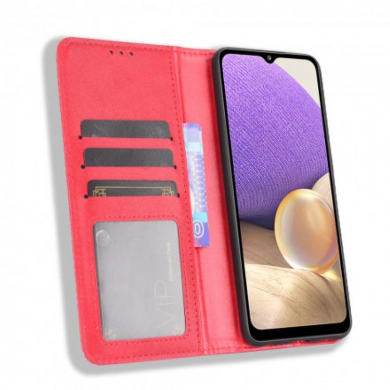 Cover Samsung Galaxy A32 5G Flip Cover Stiliseret Vintage Lædereffekt