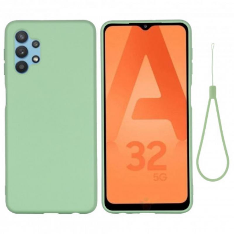 Cover Samsung Galaxy A32 5G Flydende Silikone Med Snor