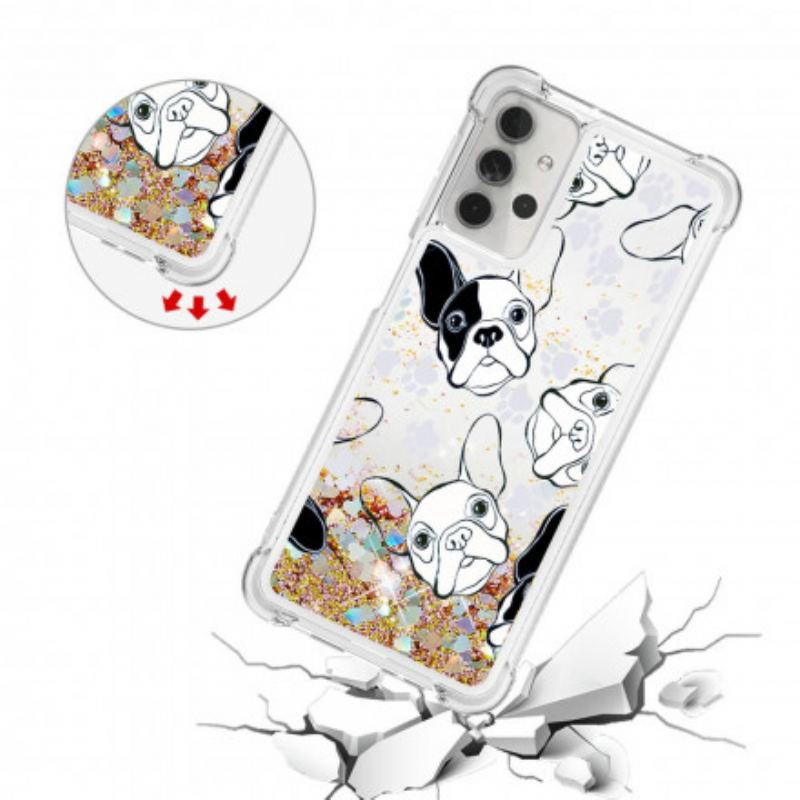 Cover Samsung Galaxy A32 5G Mr Hunde Pailletter