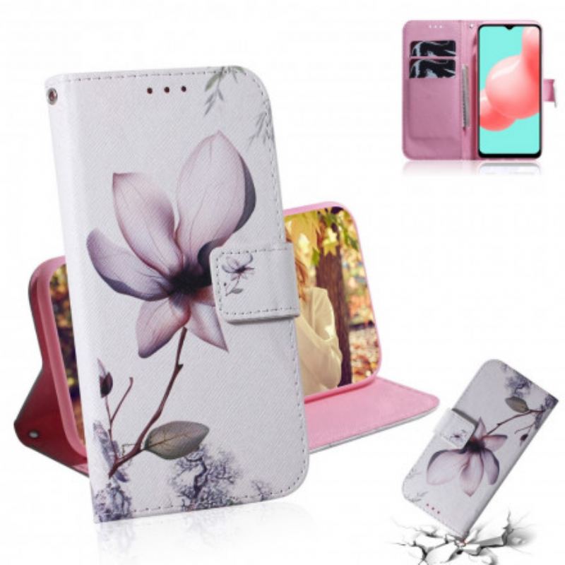 Flip Cover Samsung Galaxy A32 5G Blomst Støvet Pink