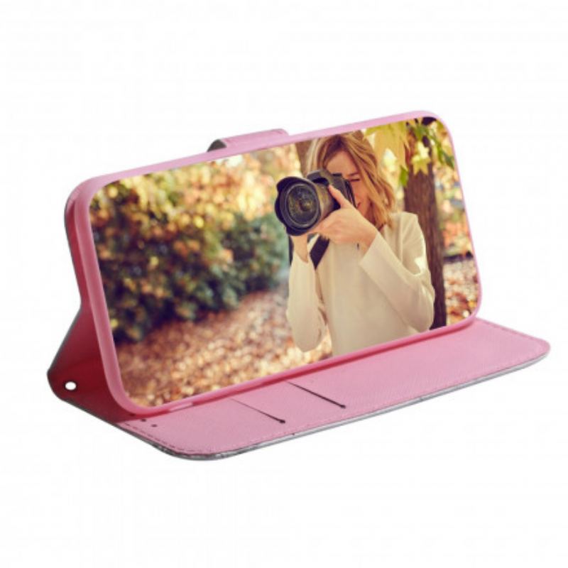 Flip Cover Samsung Galaxy A32 5G Blomst Støvet Pink