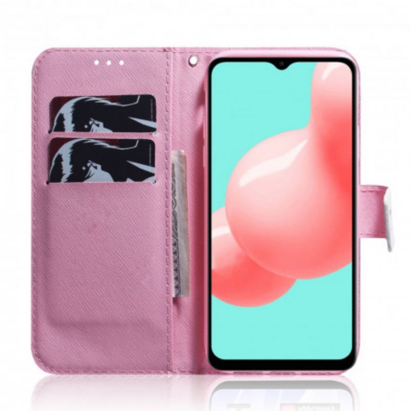 Flip Cover Samsung Galaxy A32 5G Blomst Støvet Pink