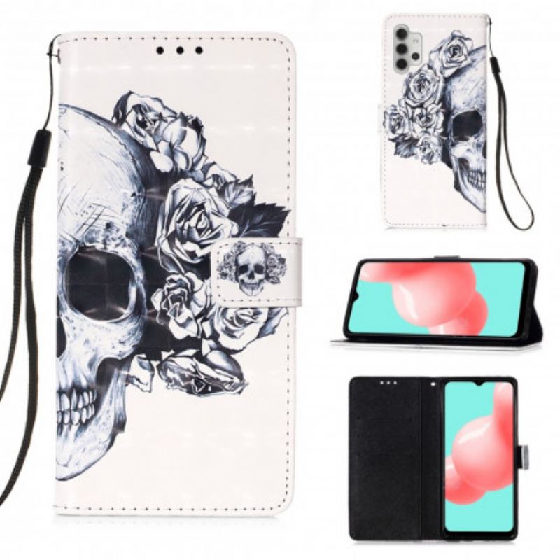 Flip Cover Samsung Galaxy A32 5G Blomstrende Kranie