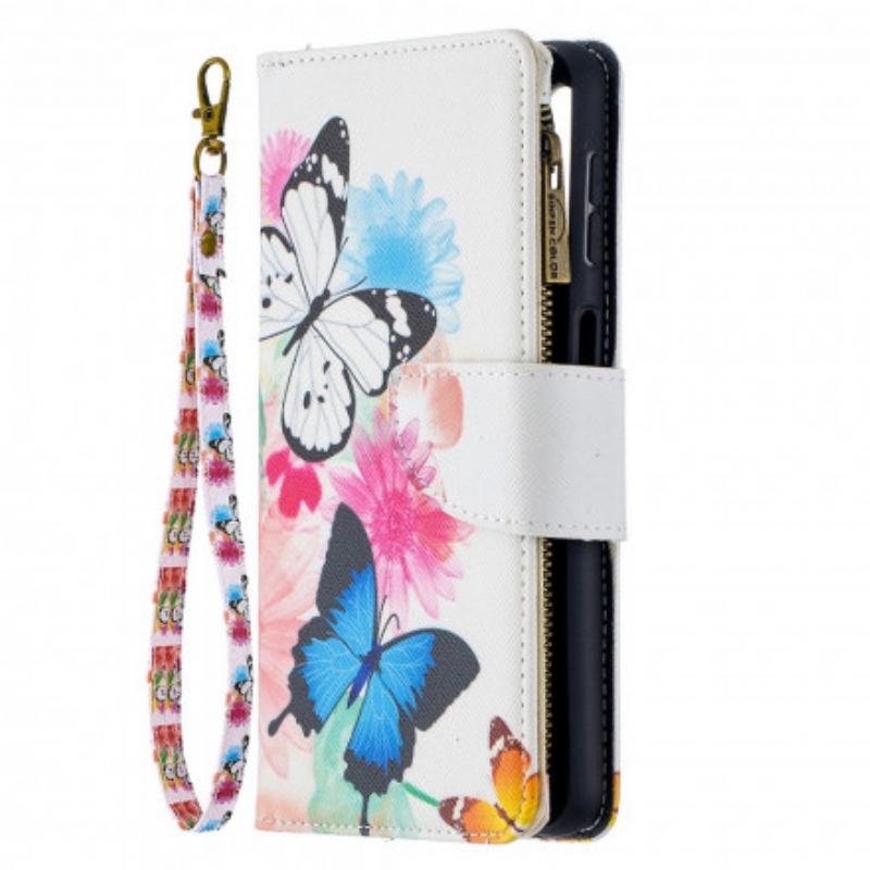 Flip Cover Samsung Galaxy A32 5G Butterflies Art Zipped Pouch