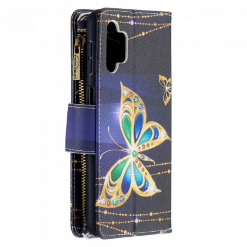 Flip Cover Samsung Galaxy A32 5G Butterflies Art Zipped Pouch