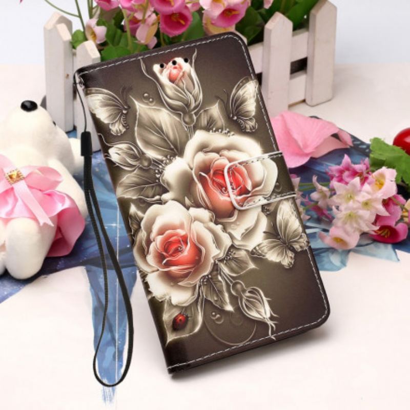 Flip Cover Samsung Galaxy A32 5G Gyldne Roser