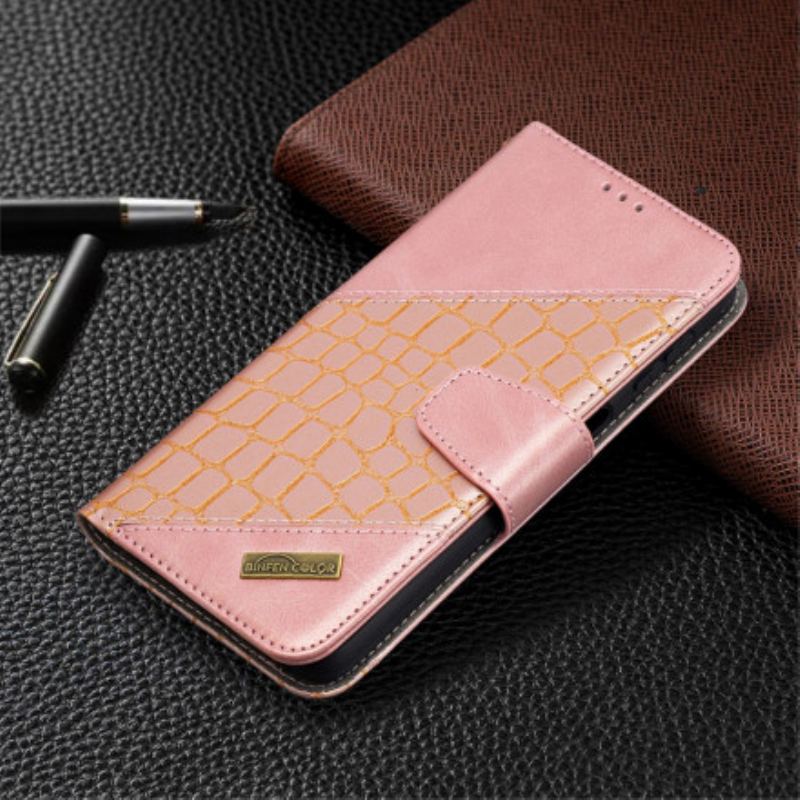 Flip Cover Samsung Galaxy A32 5G Klassisk Krokodilleskind